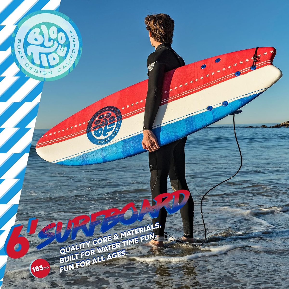 Bloo Tide 6ft Swallow Tail Soft Surfboard — view 3
