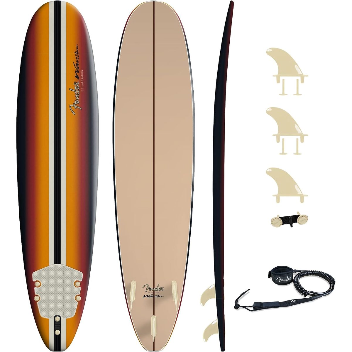 Fender x Wavestorm 8ft Surfboard with Accessories