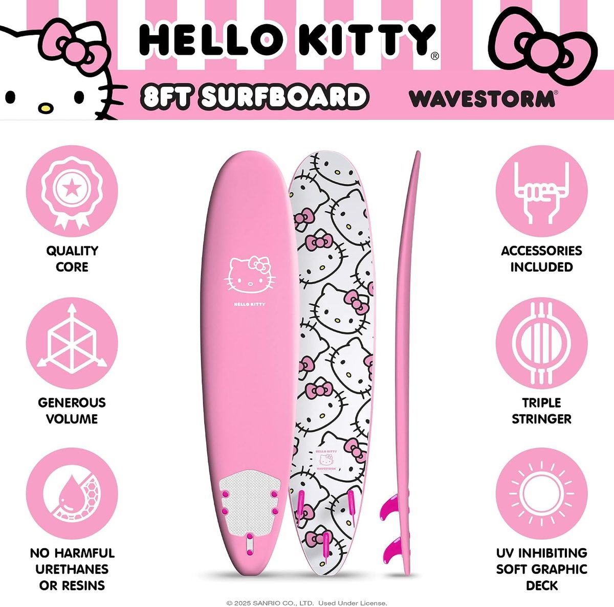 Hello Kitty 8ft Surfboard by Wavestorm — view 5