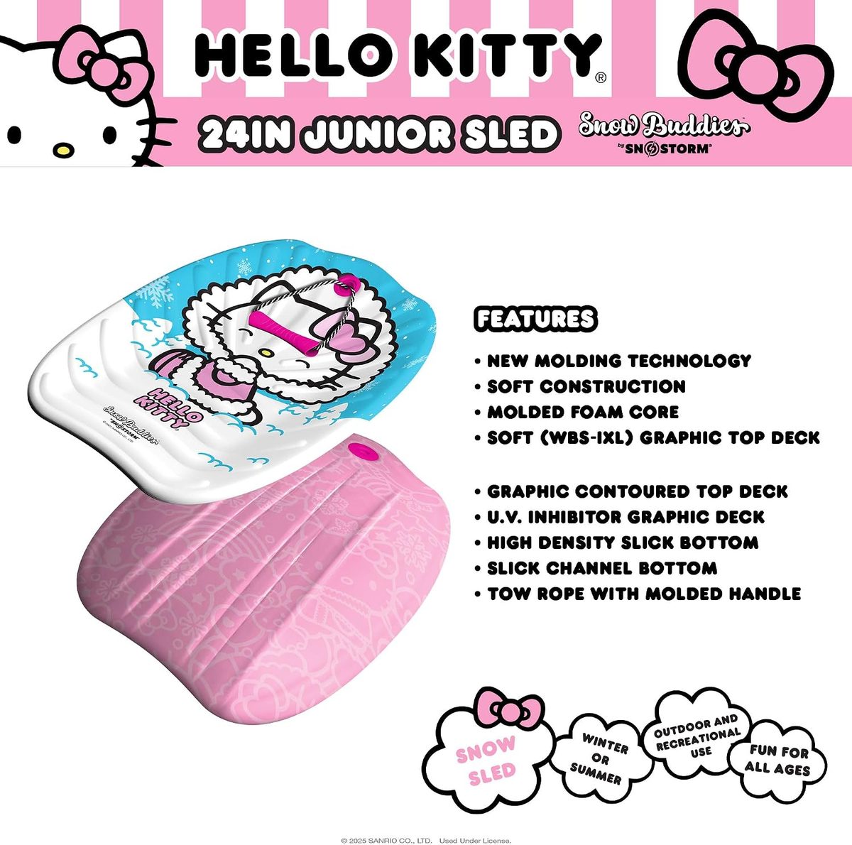 Hello Kitty & Snow Buddies 24in Junior Sled — view 5