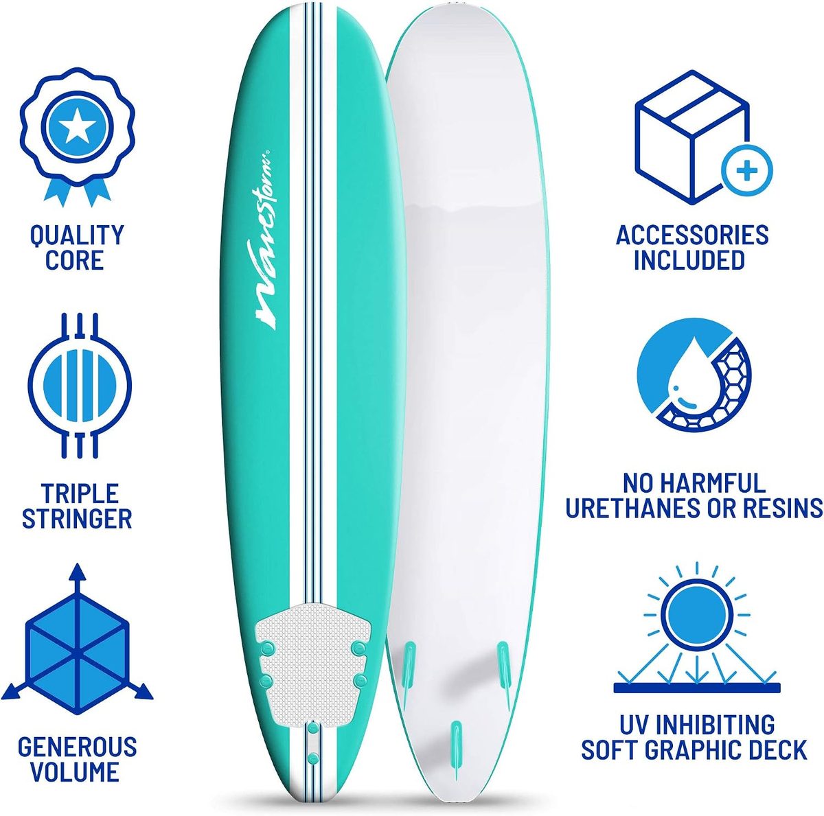 Wavestorm 8ft Premium Classic Longboard — view 4